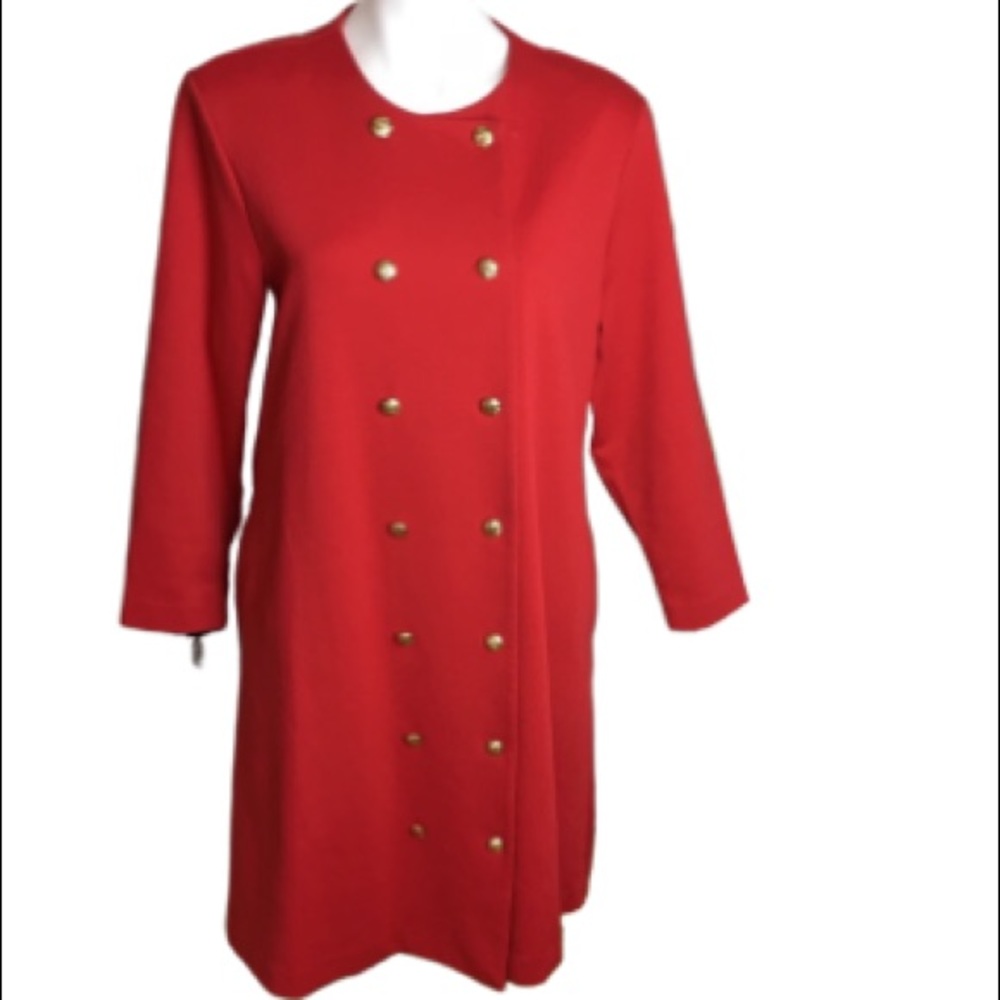 BROWNSTONE STUDIO Red coat dress